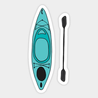 Kayak and Paddle Set Sticker